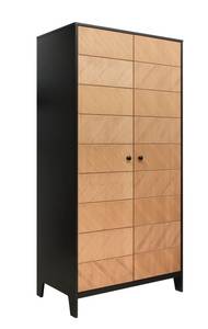 armoire 2-portes Job Noir - Bois massif - 95 x 190 x 55 cm