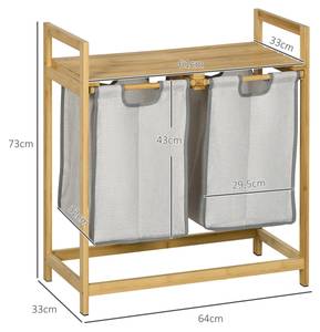 Wäschekorb 850-300V00ND Braun - Bambus - 33 x 73 x 64 cm