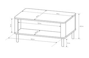 Table basse SANTI Beige - Bois manufacturé - Matière plastique - 90 x 44 x 60 cm