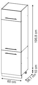 Küchenschränke  Fame-Line 48833 Anthrazit - Dunkelblau - 60 x 207 x 58 cm