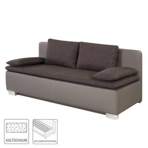 Dauerschlafsofa Bocono Kunstleder / Webstoff - Grau / Braun