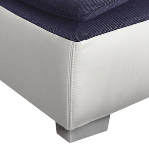 Canapé convertible Bocono Imitation cuir / Tissu - Blanc / Bleu