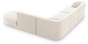 Ecksofa MILEY 6 Sitzplätze Hochglanz Beige