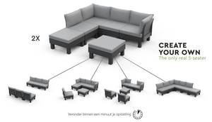 Loungeset Elements Grau - Kunststoff - 74 x 80 x 200 cm