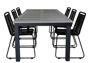 Gartenmöbel-Set Albany (7-teilig) Schwarz - Metall - 100 x 74 x 224 cm