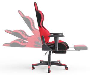 Chaise de gamer Alpha noir/rouge Rouge - Métal - 127 x 70 x 54 cm