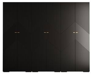 Drehtürenschrank Manhattan Ryfel 2 Schwarz - Gold - 6 Türen