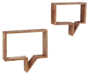 Wandregal Sidney 2er Set Braun - Massivholz - Holzart/Dekor - 50 x 46 x 13 cm