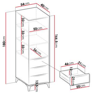 Kleiderschrank Xylix 1D Beige - Holzwerkstoff - 54 x 180 x 40 cm