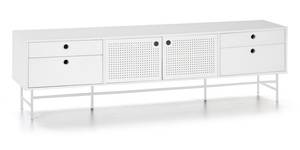 Meuble TV Punto Blanc - En partie en bois massif - 180 x 52 x 40 cm