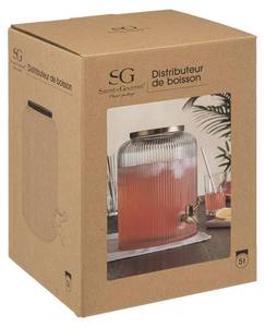 Bocal avec robinet, lot de 2 pots et 6 verres, 2 x 3,3 l