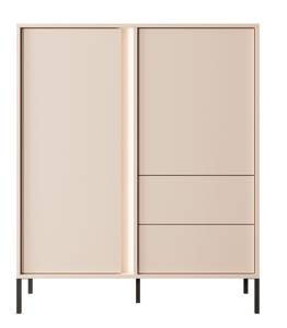 Kommode DAST 2D2S LED Beige - Holzwerkstoff - Kunststoff - 104 x 124 x 40 cm