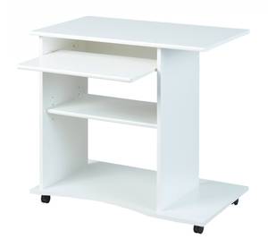 Mini-Büro mit Rollen Weiß - Holzwerkstoff - 80 x 50 x 75 cm