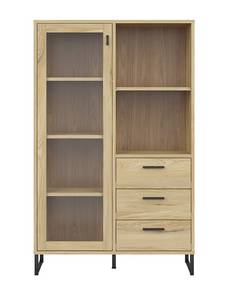 Vitrinenschrank Ramla Beige - Holzwerkstoff - 90 x 146 x 40 cm