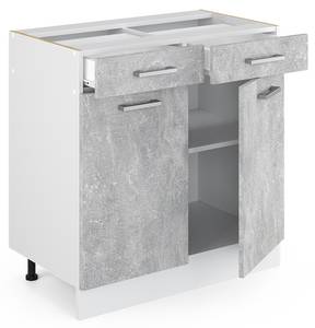 Küchenschrank mit Schublade R-Line 30242 Beton Dekor - Weiß