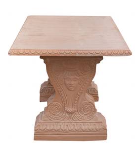 Table de Jardin TUSCAN TERRACOTTA Marron - Céramique - Pierre - 83 x 74 x 124 cm