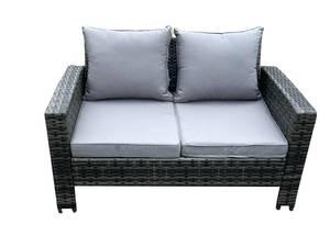 Gartenmöbel Sofa Rattan S 1er Grau - Metall - Polyrattan - Rattan - 124 x 76 x 69 cm