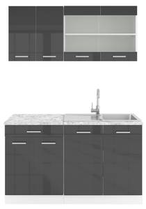 Singleküche R-Line 29386 Hochglanz Anthrazit - Weiß