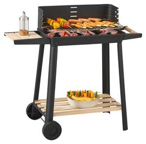 Grillwagen Ari Schwarz - Metall - 86 x 78 x 30 cm