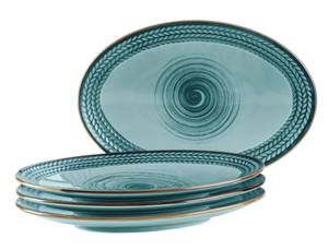 Platten Prospero (4er Set) Blau - Porzellan - 17 x 1 x 24 cm