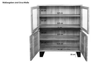 Highboard KYOTO II Beige - Massivholz - Holzart/Dekor - 118 x 16 x 45 cm