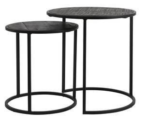 Table d'appoint DOBA lot de 2 Noir - Métal - 50 x 52 x 50 cm