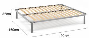 Doppelbettboden Margaret Beige - Textil - 190 x 32 x 160 cm