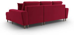 Schlaf-Ecksofa + Box MOGHAN 4 Sitzplätze Rot