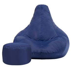 Recliner Gaming Sitzsack + Hocker Dunkelblau