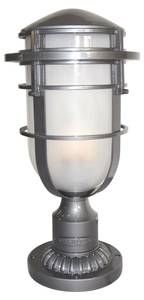 Lampadaire d'extérieur CAPALDI Gris - Blanc - Verre - Métal - 22 x 46 x 22 cm