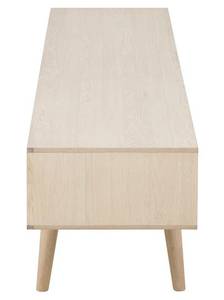 Table de télévision Cent Blanc - En partie en bois massif - 160 x 43 x 38 cm
