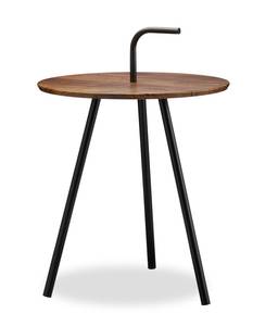 Beistelltisch Retro mit Griff Schwarz - Braun - Holzwerkstoff - Metall - 48 x 67 x 48 cm