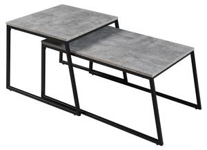 Satztisch Hyllestad 2er Set Schwarz - Grau - Holzwerkstoff - Metall - 50 x 38 x 50 cm