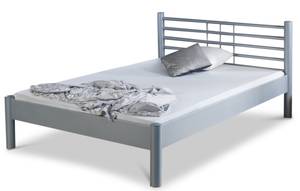 Metallbett Mia silbergrau Silber - Metall - 140 x 41 x 200 cm