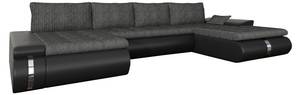 Schlafsofa AZELMA Schwarz - Textil - 217 x 90 x 388 cm