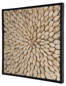 Quadratische Wanddekoration Beige - Massivholz - 4 x 60 x 60 cm