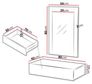 Schminktisch Tacos Braun - Holzwerkstoff - 80 x 17 x 42 cm