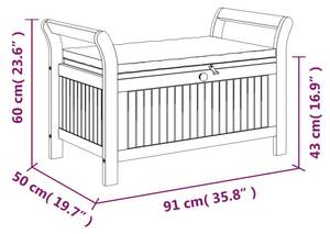 Gartenbank 3028198 Grau - Tiefe: 91 cm