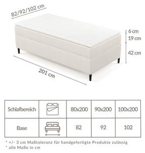 Boxspringbett Currey Beige - Breite: 90 cm - H2