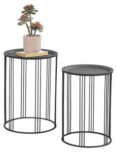 Set de 2 Tables Morristown Noir - Métal - 34 x 50 x 34 cm