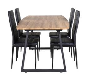 Essgruppe Inca 48 Schwarz - Massivholz - 85 x 75 x 160 cm