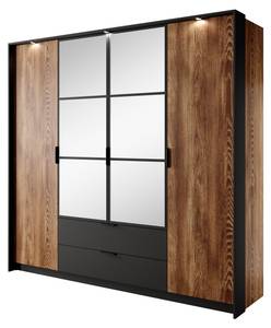 Armoire MILTON WR224 4D2D1 Marron - Bois manufacturé - Matière plastique - 224 x 210 x 59 cm