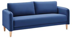 3-Sitzer-Sofa LIVIA Blau - Massivholz - Textil - 176 x 78 x 76 cm