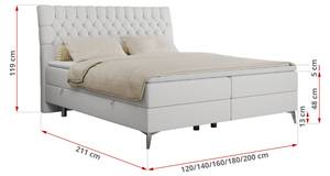 Boxspringbett MILEN Breite: 140 cm - H4 - Kunstleder