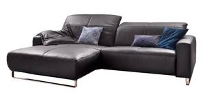 Ecksofa YORK Leder mocca Ecke davorstehend links - Silber