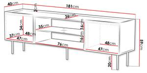 TV-Lowboard Lucca 180 Schwarz