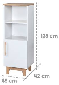 Étagère sur pied Finn Blanc - Bois manufacturé - 45 x 128 x 42 cm