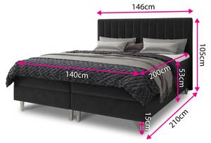 Boxspringbett Gold Pink - Breite: 146 cm