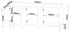 Sideboard GALA SB160 3D Weiß