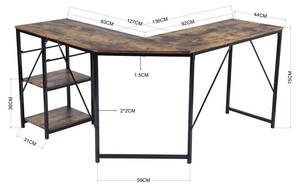 Schreibtisch ALMOND ECONOMIC VIN BN Braun - Holzwerkstoff - Holz teilmassiv - 138 x 75 x 138 cm
